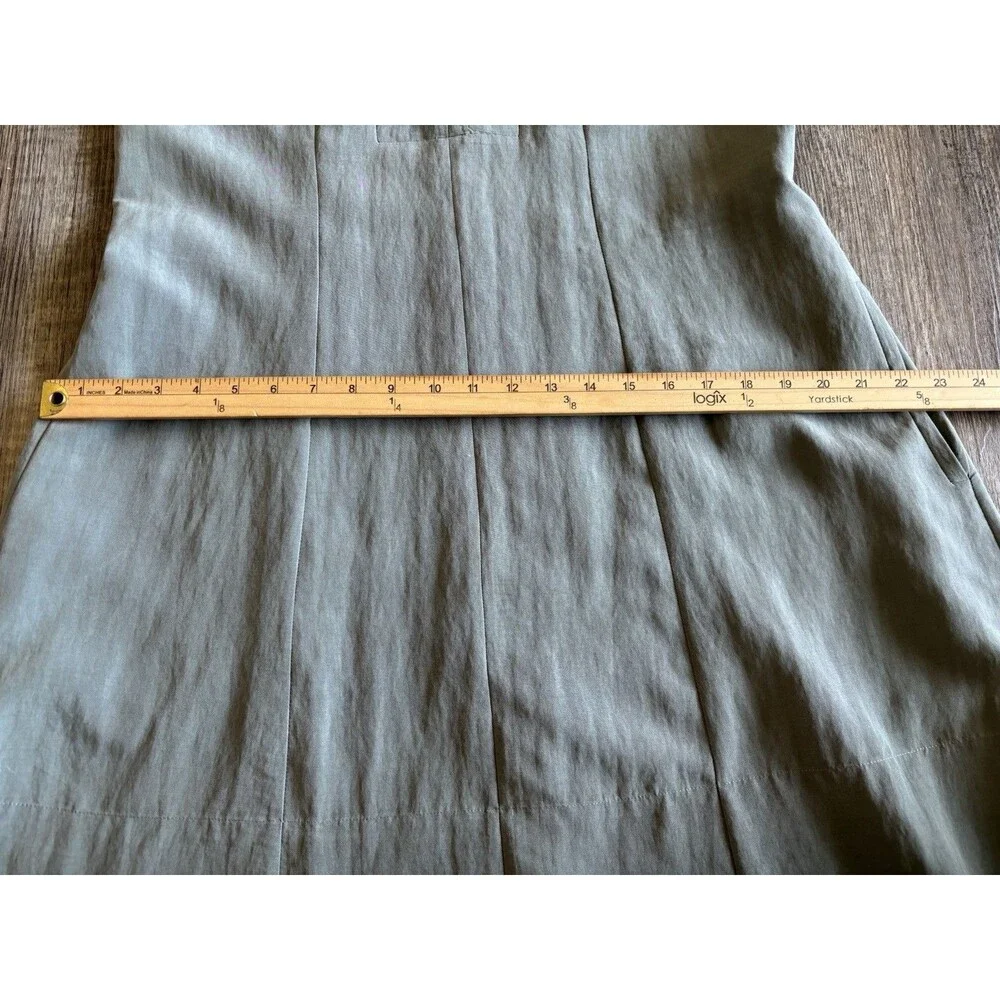 Vince A-Line Clay Sage Green Pocket Short Knee Length Dress Size Small NWY $448 - Picture 8 of 12